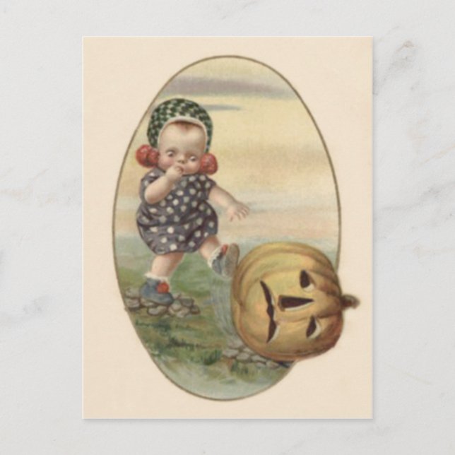 Baby Kicking Jack O' Lantern Pumpkin Postkarte (Vorderseite)