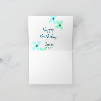 Baby kids 1st birthday add name blue green pastel  dankeskarte