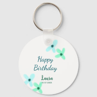 Baby kids 1st birthday add name blue green pastel  schlüsselanhänger