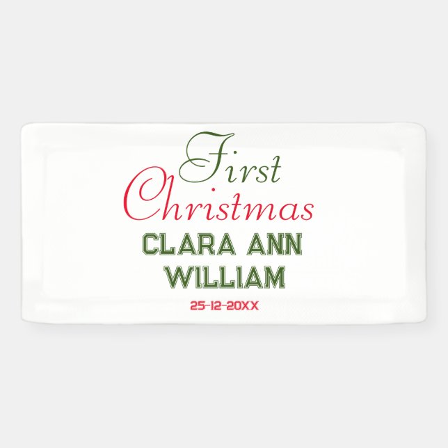 BABY KIDS ERSTE CHRISTMAS HOLIDAY HINZUFÜGEN NAME  BANNER (Horizontal)
