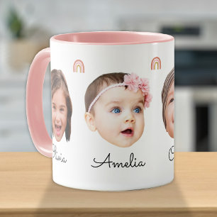 Baby Kids Family Gesicht 4 Fotos Rainbow Boho Tasse