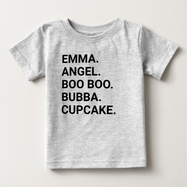 Baby Kids Infants Personnalisé Pseudo T-shirt (Devant)