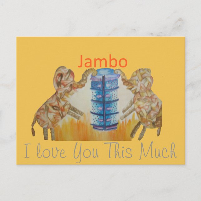 Baby Kids Jambo Jumbo Elephant Design Postkarte (Vorderseite)