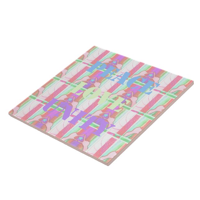 Baby Kids Peace Liebe Unity Hakuna Matata design.p Fliese (Seite)