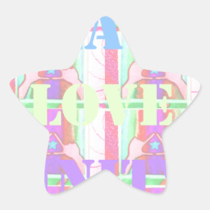 Baby Kids Peace Liebe Unity Hakuna Matata design.p Stern-Aufkleber