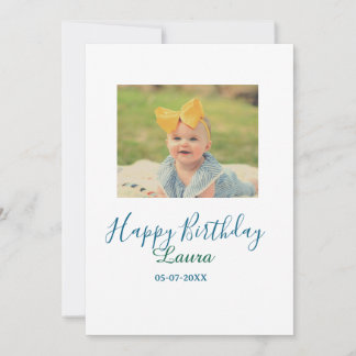 Baby-Kinder 1. Geburtstag Name Datum Foto hinzufüg Einladung