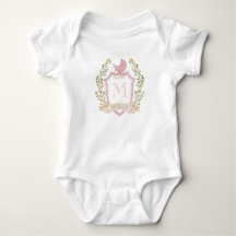 Baby-Kinderwagen-Wappen-Monogramm | Rosa Babyparty