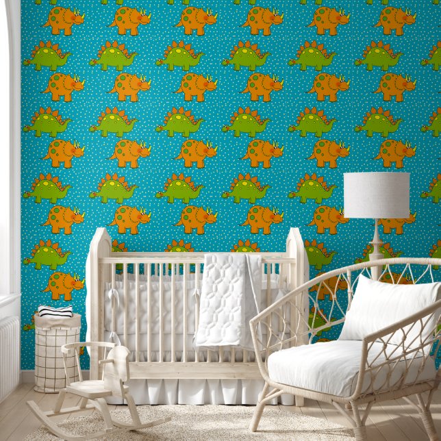 Baby-Kinderzimmer-Dinosaurier-Tiere Tapete (Kinder)