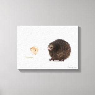 Baby-Kiwi-Vogel ausgebrütet vom Ei Leinwanddruck