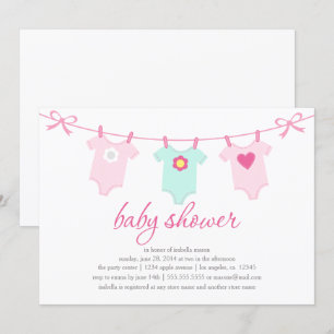 Baby kleidet Rosa Einladung