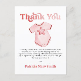 Baby Kleidung Pink Girl Baby Dusche Danke Karte