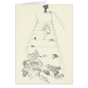 Baby klettert die Treppe hoch Zeichnung Lustige Fa