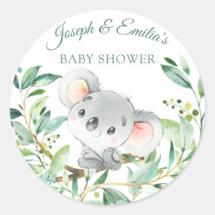 Baby Koala Bear Babydusche Runder Aufkleber