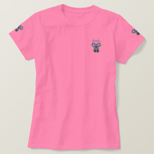Baby Koala Besticktes T-Shirt (Design vorne)