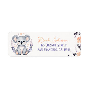 Baby Koala Boho Blumendesign - Rücksendeadresse