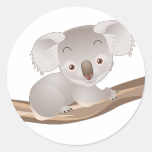 Baby-Koala Runder Aufkleber