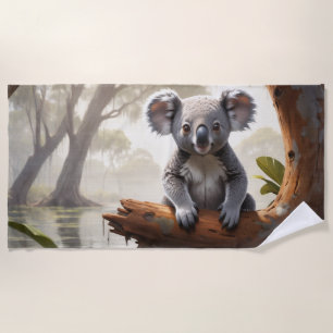 Baby Koala von einem Teich Strandtuch