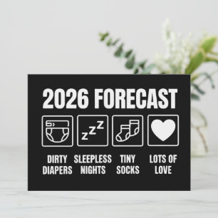 Baby kommt bald 2026 Prognose Baby Shower Lustig  Einladung
