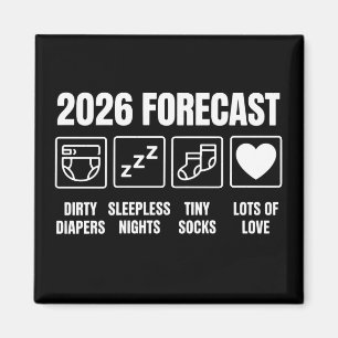 Baby kommt bald 2026 Prognose Baby Shower Lustig  Magnet