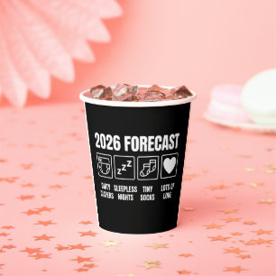 Baby kommt bald 2026 Prognose Baby Shower Lustig  Pappbecher