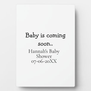 Baby kommt bald Baby-Party Name Datum Schreibmasch Fotoplatte