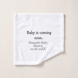 Baby kommt bald Baby-Party Name Datum Schreibmasch Waschlappen