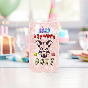 Baby Krampus ist im Dienst Dosenglas