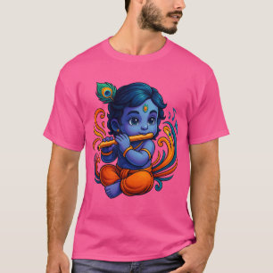 Baby Krishna mit Flute - Peace Vibes   Lebhaftes 3 T-Shirt