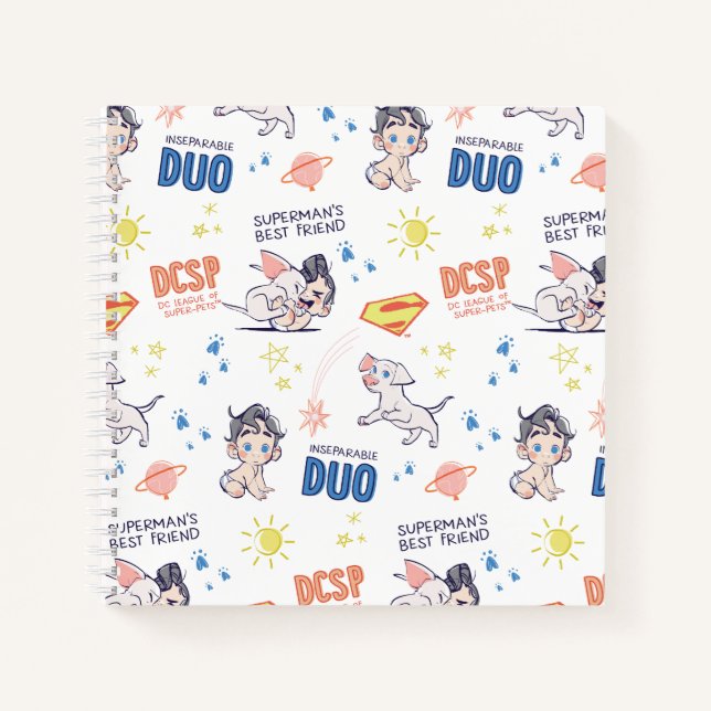 Baby Krypto & Superman Pattern Notizbuch (Vorderseite)