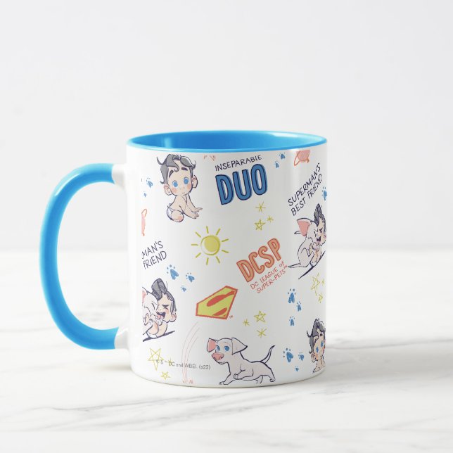 Baby Krypto & Superman Pattern Tasse (Links)