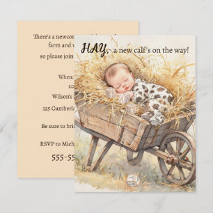 Baby-Kuh-Baby-Shower Digitale Download Einladung