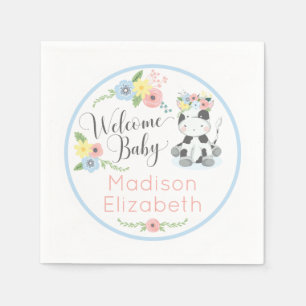 Baby Kuh Blumen Kalb Willkommen Baby Shower Party Serviette