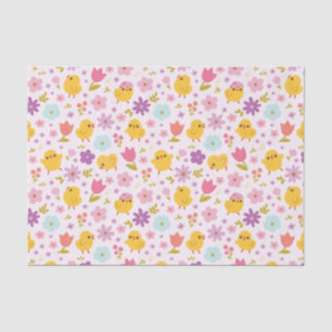 Baby-Küken-Frühlings-Blumenmuster Seidenpapier