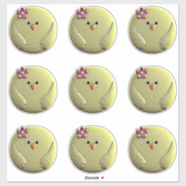 Baby-Küken, niedlich, gelb und rosa Hühner Aufkleber