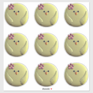 Baby-Küken, niedlich, gelb und rosa Hühner Aufkleber