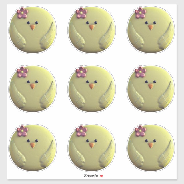 Baby-Küken, niedlich, gelb und rosa Hühner Aufkleber (Blatt)
