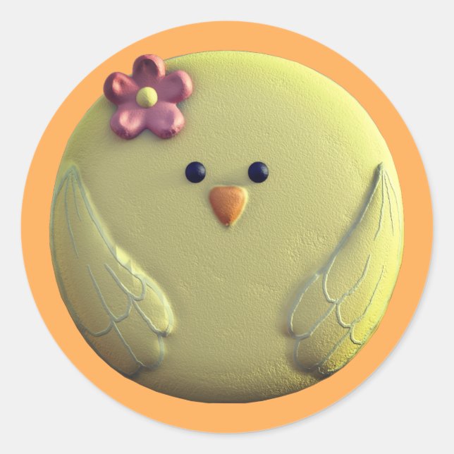 Baby Küken niedliches, rosa Huhn Runder Aufkleber (Vorderseite)