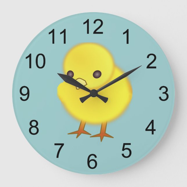 Baby-Küken-Tier-Wanduhr Große Wanduhr (Vorderseite)