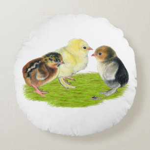 Baby-Küken-Trio Rundes Kissen