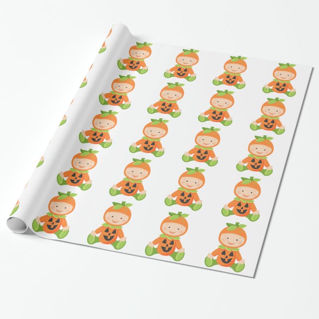 Baby-Kürbis-Babyparty-Packpapier Geschenkpapier (Ungerollt)