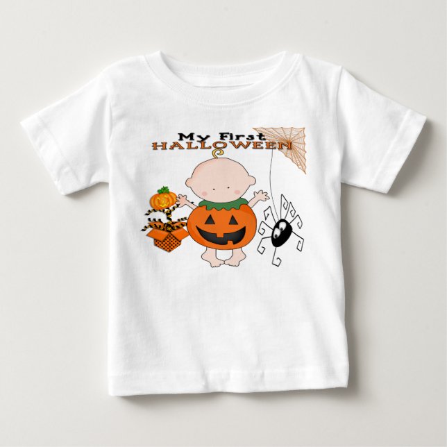 Baby-Kürbis mein 1. Halloween-Säuglings-T - Shirt (Vorderseite)