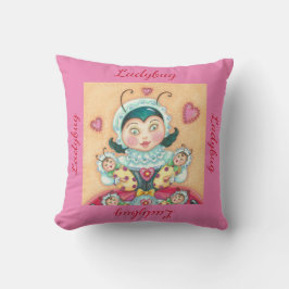 Baby Ladybugs Family THROW PILLOW "LADYBUG" Kissen
