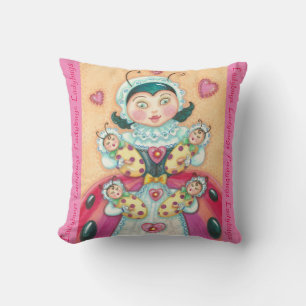 Baby Ladybugs Family THROW PILLOW "LADYBUGS" Kissen