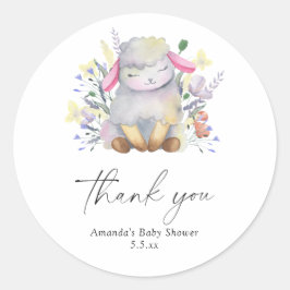 Baby Lamb - Danke Runder Aufkleber