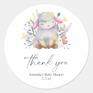 Baby Lamb - Danke Runder Aufkleber
