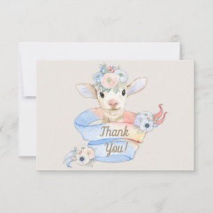 Baby Lamb Kinderzimmer Pink Blue Vielen Dank Dankeskarte