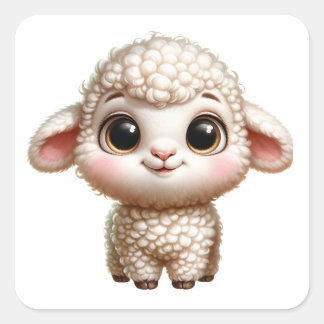 Baby Lamb Quadratischer Aufkleber