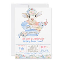 Baby Lamb rosa blaues Geschlecht neutrale Anzeige