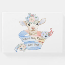 Baby Lamb rosa blaues Geschlecht neutrale Anzeige Gästebuch
