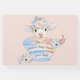 Baby Lamb rosa blaues Geschlecht neutrale Anzeige Gästebuch